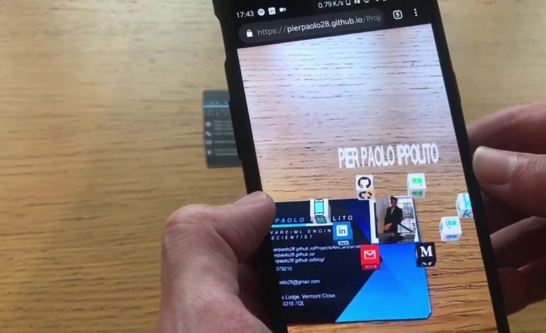 Augmented Reality business card from Inaugment online