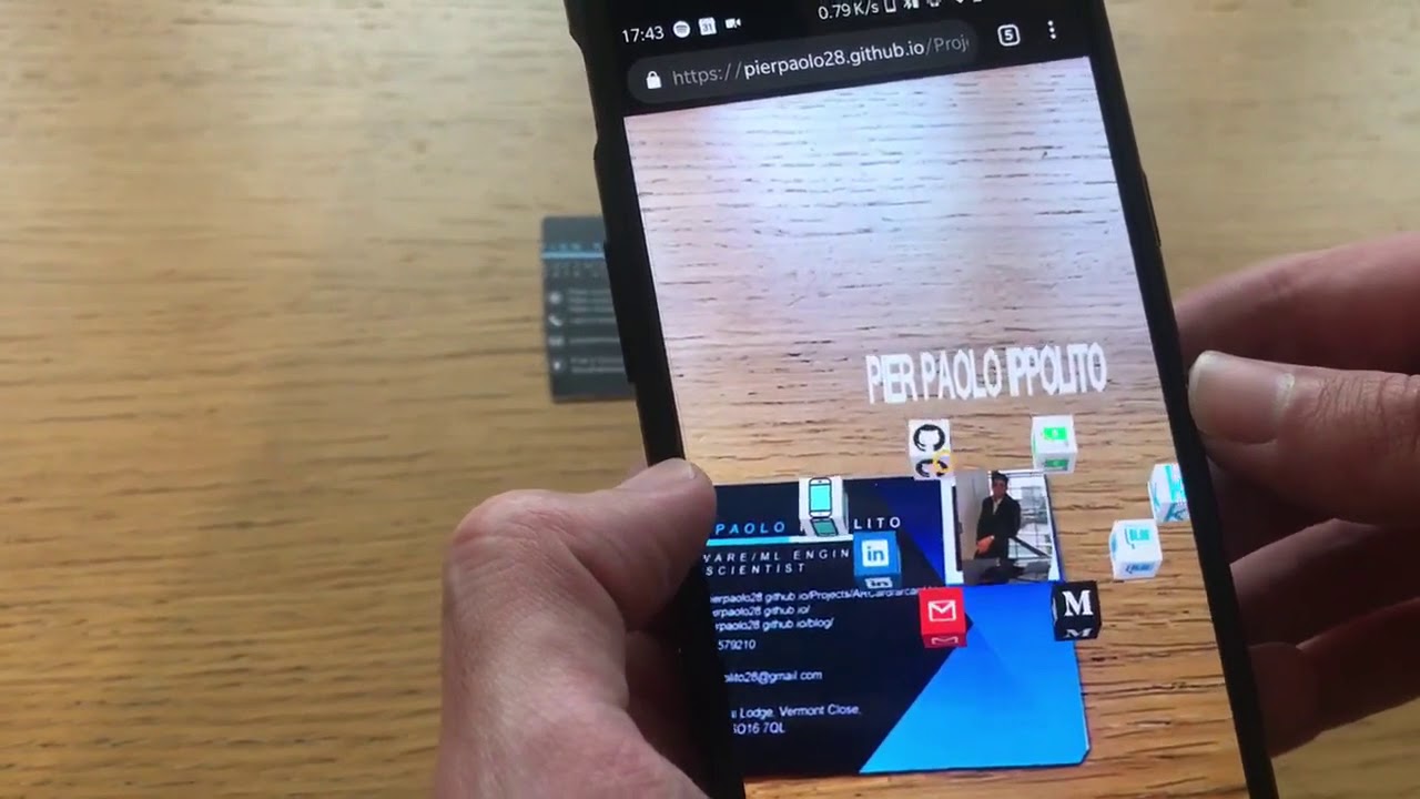 Augmented Reality business card from Inaugment online