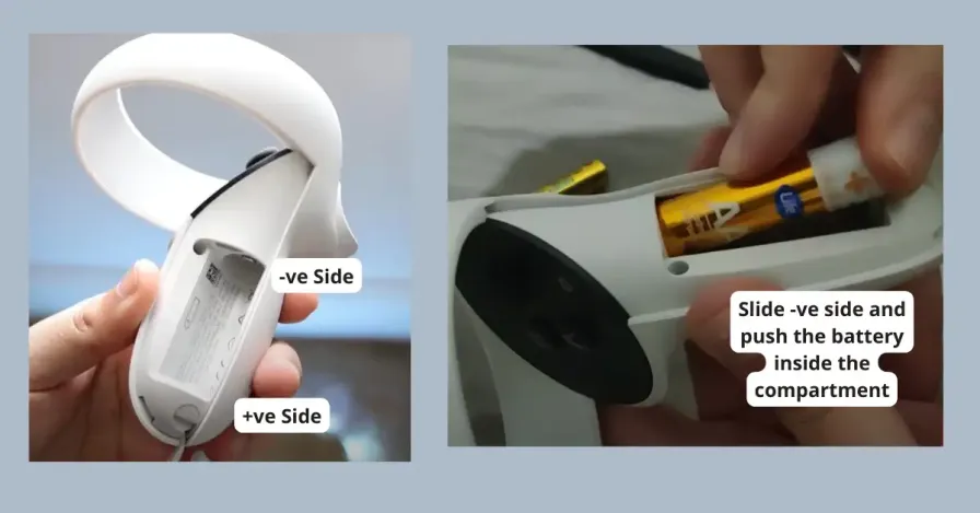 Step-by-step guide for changing the batteries in a VR controller